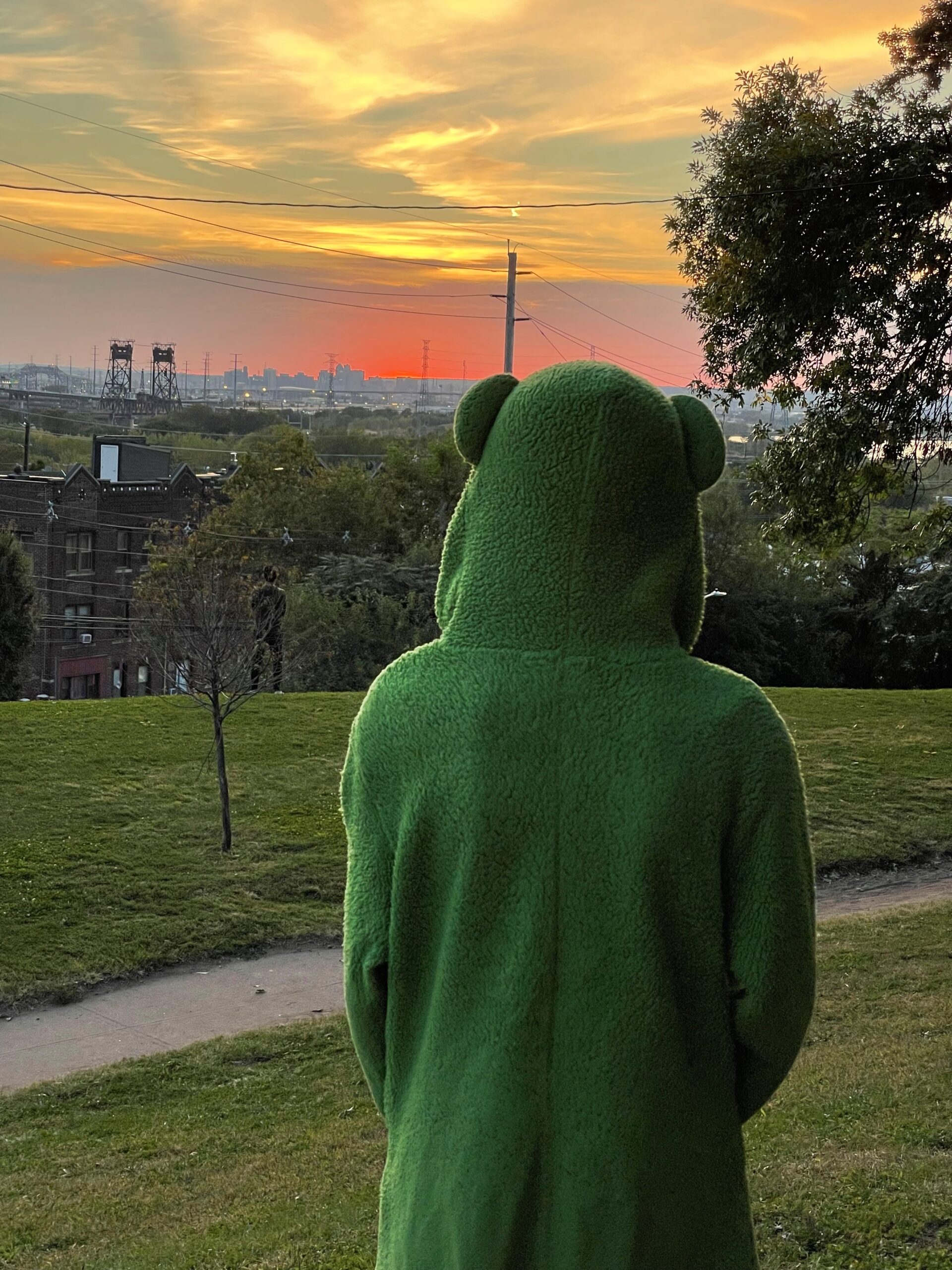 Participant in onesieBeyond Bedtime Staff Member Douna at Pajama Walk 2021